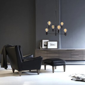 Candeeiro Suspenso Hexa – Preto – 61 x 61 cm