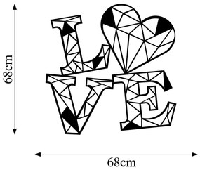 Acessório Decorativo de Parede Love – Preto – 68 x 68 cm
