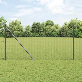 vidaXL Cerca de Arame Soldado com 7 Postes de Espeto Cinza 1.2x10 m de Aço