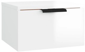 Mesas de cabeceira parede 2 pcs 34x30x20 cm branco brilhante