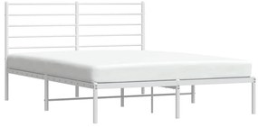 Estrutura de cama com cabeceira 150x200 cm metal branco