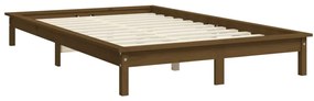 Estrutura de cama 140x200 cm pinho maciço castanho mel