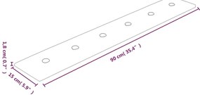 Painel parede 12pcs 90x15 cm couro artificial 1,62m² cappuccino