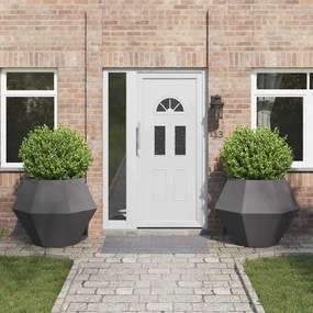 vidaXL Floreira 2 pcs Preto 100 x 100 x 80 cm Aço