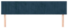 Cabeceira de cama 2 pcs veludo 90x5x78/88 cm azul-escuro