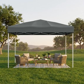 Tenda dobrável de 3 x 3 m, resistente, portátil, pavilhão para jardim cinzento