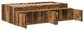 Estrutura Cama Armazenamento Madeira Velha 80x200 cm