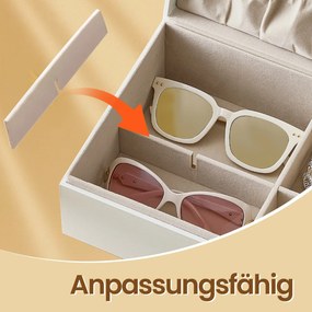 Caixa para joias de 2 níveis, 20,5 x 24 x 11 cm Branco