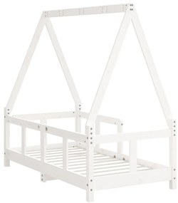 Estrutura de cama infantil 70x140 cm pinho maciço branco