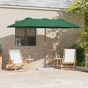 vidaXL Guarda-sol de Jardim Verde 380 x 196 x 235 cm