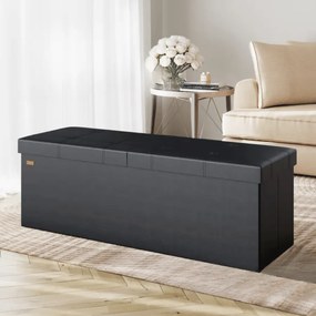 Banco arrumação 115x38x38 cm com tampa articulada preto