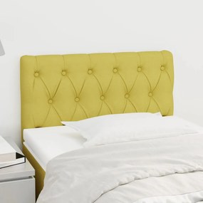 vidaXL Cabeceira de cama tecido 80x7x78/88 cm verde