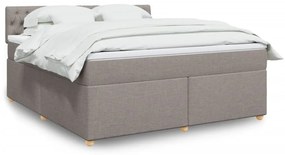 vidaXL Cama com molas/colchão 180x200 cm tecido castanho-acinzentado