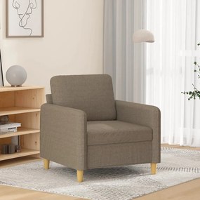 vidaXL Poltrona tecido 60 cm cinzento-acastanhado