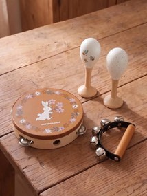 Conjunto maracas, pandeireta, pandeireta com guizos, em madeira FSC® rosa