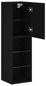 Armário para TV LED vidaXL Preto Carvalho 30,5x30x102 cm Madeira de en