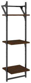 Estante 3 prat. c/ barras 2 pcs 30x25x100 cm carvalho castanho