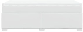 Cama com molas/colchão 90x200 cm couro artificial branco