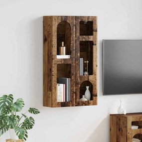 vidaXL Armário suspenso com prateleira Madeira antiga 59 x 20 x 100 cm