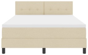 Cama Box Spring com Colchão Creme 160x200 cm Tecido