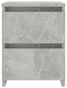 Mesa de cabeceira 30x30x40 cm contraplacado cinzento cimento