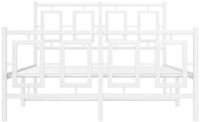 Estrutura de cama com cabeceira e pés 120x200 cm metal branco