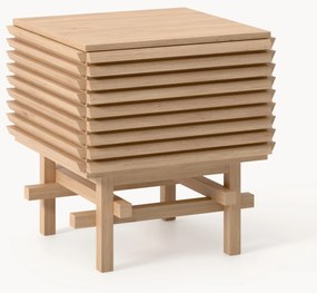 Mesa de cabeceira em madeira de carvalho Pierce, bege