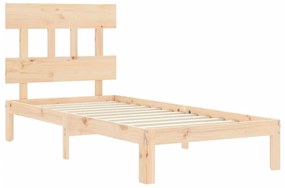 Cama sem colchão 90x200 cm madeira de pinho maciça