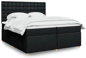 vidaXL Cama com molas/colchão 200x200 cm tecido preto