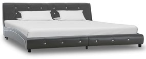 280326 vidaXL Estrutura de cama em couro artificial 180x200 cm cinzento