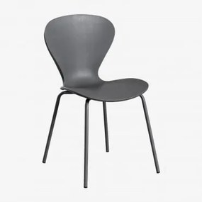 Pacote com 4 cadeiras de jantar empilháveis em cores Cinzento Escuro - Sklum