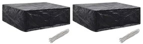 Capas para mobiliário de jardim 2 pcs 8 ilhós 250x210x90 cm