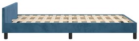Estrutura de cama sem colchão 120x200 cm veludo azul