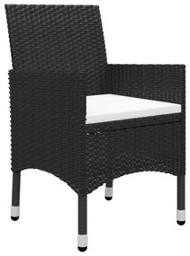 9 pcs conjunto de jantar para jardim preto