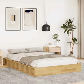 vidaXL Estrutura de cama sem colchão 120x200 cm madeira de carvalho