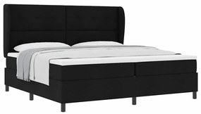 Cama Box com Colchão Preto 200 x 200 cm - Tecido