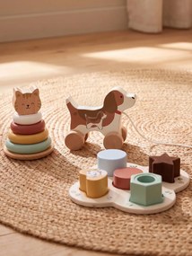 Conjunto de 3 brinquedos de despertar em madeira FSC® caramelo
