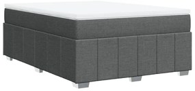 Cama com molas/colchão 160x200 cm tecido cinzento-escuro