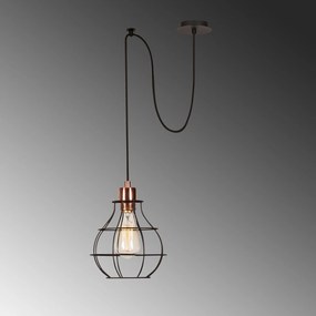 Candeeiro de Teto Tellini – Preto – 65 x 25 cm