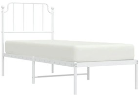 Estrutura de cama com cabeceira 80x200 cm metal branco