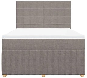 Cama com molas/colchão 140x190 cm tecido castanho-acinzentado