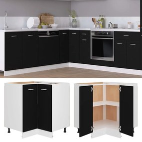 vidaXL Armário inferior de canto “Lyon” 75,5x75,5x81,5cm preto