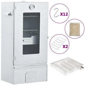 vidaXL Defumador p/ churrasqueira c/ gerador fumo frio aço galvanizado
