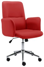 vidaXL Cadeira de escritório couro sintético vermelho tinto