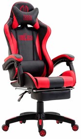 Cadeira Gaming Ignite em imitação de pele preto/vermelho