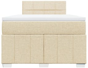 Cama boxspring com colchão 120x190 cm tecido cor creme