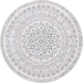Tapete redondo 120 cm d estilo boho Cinzento