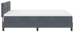 Cama Box com Colchão vidaXL Cinza Escuro 140x190 cm Veludo