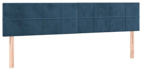 Cama boxspring com colchão 120x190 cm veludo azul-escuro
