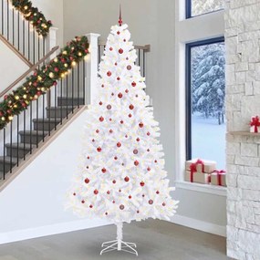 vidaXL Árvore de Natal Artificial com 300 LEDs Branco 300 cm PVC e Aço